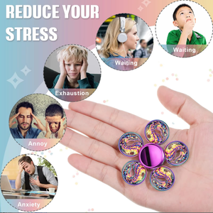 Vente flash - Jouet <span class=keywords><strong>anti</strong></span>-<span class=keywords><strong>stress</strong></span> en alliage de zinc, spinner à main heptagonal arc-en-ciel éblouissant, jouets gyroscopiques - Product Image 6