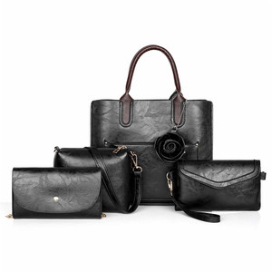 Fábrica en stock al por mayor personalizado elegancia hermosas damas negro de cuero formal bolsas de mano de 3 en 1 bolsos para mujeres - Product Image 4