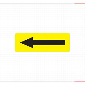 Pegatinas de flecha izquierda recta, resistentes a arañazos, al agua y al calor, con fondo amarillo, para señalización de seguridad en el tráfico, estacionamiento, vino, cerveza - Product Image 2