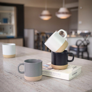 Hoch aussehende und niedliche keramische Kaffee-und Milch tasse Einfaches zweifarbiges Spleiß design für den Heim-und Büro gebrauch oder Partys - Product Image 5