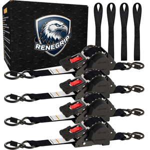 Sangles d'arrimage à <span class=keywords><strong>cliquet</strong></span> en polyester de 1 pouce, 3 m, certifiées GS, à tension automatique pour le maintien des charges, pour véhicules tout-terrain et pick-up - Product Image 1