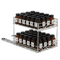 Étagère de rangement stable multifonctionnelle en fer à double couche de 9 pouces, organisateur de cuisine moderne pour les pots à épices