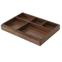 Plateau de tri en bois à 20 compartiments Boîte à sections en bois non finie Plateaux à bonbons en bois pour cuisine, salle de bain, bureau, maquillage