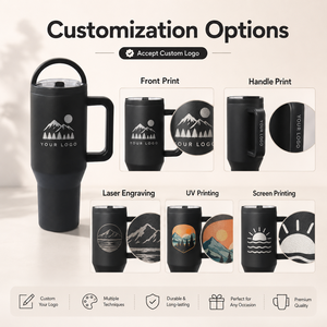 Premium Quality 40 oz Black Stainless Steel Vacuum Tumbler <b>Double</b> <b>Wall</b> Leakproof Top Handle 12-24hr Thermal Insulation BPA Free - Product Image 5