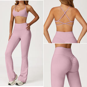 Conjuntos de Yoga al por Mayor, Ropa Deportiva Personalizada con Control de Abdomen para Mujer, Ropa de Yoga con Levantamiento de Glúteos, Sujetador Deportivo Cruzado, Conjuntos de Fitness para Gimnasio - Product Image 5