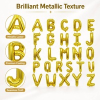 50 ballons en aluminium de 16 pouces, haute brillance, qualité hélium, étanches, sans couture, écologiques, pour fête d'anniversaire, lettres de l'alphabet