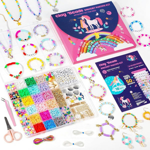 <b>Clay</b> Beads Bracelet Making Kit Art Craft <b>Set</b> For Kids Ages 6+ DIY Jewelry Making Toy With Colorful Beads And Charms - Product Image 3