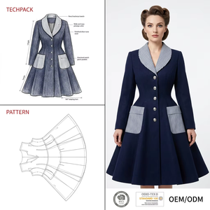 <span class=keywords><strong>Manteau</strong></span> Princesse Personnalisé en <span class=keywords><strong>Velours</strong></span> Bordeaux avec Bordure en <span class=keywords><strong>Velours</strong></span> Noir Contrastant, Épaules Robustes, Style Rétro Vintage Années 40, Manteaux <span class=keywords><strong>Femme</strong></span> Icônes du Style - Product Image 3