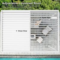 Pergola de jardin électrique réglable en aluminium, étanche, murale, avec toit à lamelles, pour terrasse, fabriquée en usine OEM