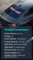 Autocollant lumineux dynamique USB pour voiture, écran LED pour véhicule, lumière décorative pour pare-brise avant et arrière de camion