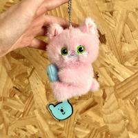 Porte-clés pendentif en peluche chat poisson mignon, jouet animal chaton en peluche super doux de dessin animé, breloque de sac, accessoires anti-stress en maille