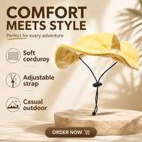 Chapeau de soleil en velours côtelé pour chien, casquette réglable, logo personnalisé, accessoires pour animaux de compagnie, vente en gros, durable et doux