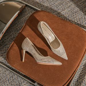 Zapatos de tacón alto de moda para mujer, estilo boda, suela gruesa, transpirables, con cordones, sexys. - Product Image 3