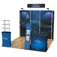Stand d'exposition portable pour salon professionnel avec support de bannière réglable pour la publicité événementielle