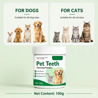 Poudre dentaire pour animaux de compagnie saveur bœuf et algues marines pour chien et chat – Haleine fraîche, dents plus blanches, élimination des taches, contrôle de la plaque dentaire 100g – Vente transfrontalière