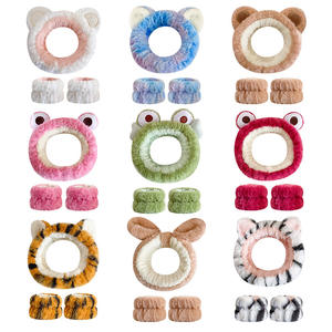 3 Pcs Femmes Filles Dessin Animé Oreille de Lapin Thème Animal Spa <span class=keywords><strong>Bandeau</strong></span> <span class=keywords><strong>et</strong></span> Bracelet Set - Product Image 2