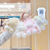 Porte-clés Lapin en Dentelle Moelleux, Vente en Gros, Jouet en Peluche Doux et Mignon, Mini Lapin Kawaii, Breloque de Sac, Pendentif Poupée