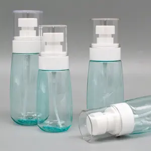 Fijne Mist Kleine Reizen Flessen Hervulbare Vloeistof Containers Transparant Blauw 30Ml 60Ml 80Ml 100Ml Lege Plastic spray Fles