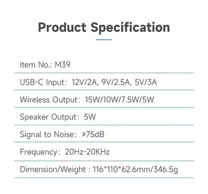 Đặc sản sản phẩm quảng cáo di động không dây sạc 15W có thể gập lại điện thoại đứng tất cả trong một loa - Product Image 6
