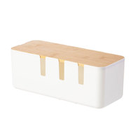 Organisateur de câbles empilable en plastique moderne et minimaliste à sept trous, boîte de gestion de câbles créative pour ordinateur de bureau, pour un rangement optimisé des câbles d'alimentation