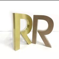 Logo d'entreprise lumineux 3D en métal personnalisé pour façade de magasin, finition dorée, couleur personnalisable, décoration intérieure/bureau, résistant à l'eau