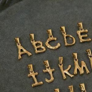 Pulsera y Collar de Acero Inoxidable 316L 18K de Lujo Personalizables con Dijes de Bambú y Letras para Fabricación de Joyas al por Mayor - Product Image 2