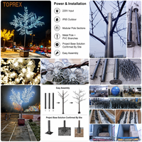 Árbol de Navidad Gigante TOPREX con Luces LED, Decoración Navideña Artificial Resistente a la Lluvia, Lámpara para Exteriores de Grado Profesional para Proyectos a Gran Escala