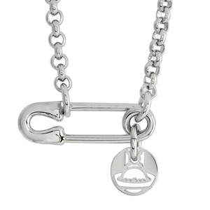 Collar de Acero Inoxidable Resistente al Óxido con Colgante de Satélite y Pasador de Seguridad - Colgante Hip-Hop Plateado, Regalo Duradero Unisex para Hombres y Mujeres - Product Image 3