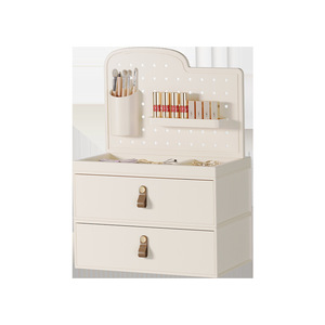 Desktop <b>Makeup</b> Storage Box With <b>Drawers</b> And Glass Doors For Cosmetic Organization - Product Image 3