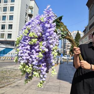 SN-L1044 उच्च मोटाई वाली शादी की सजावट 3.6 फीट रंगीन थोक बिक्री रेशम की शाखाएं सफेद विस्टेरिया फांसी के फूल - Product Image 3