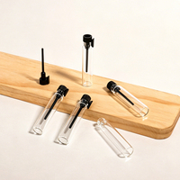 Flacon testeur de parfum en verre cylindrique mini 1ml 2ml, flacon vide pour échantillon de parfum, emballage cosmétique de voyage, vente en gros