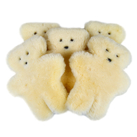 Ours en peluche en peau de mouton biologique pour bébés, peluche douce en laine, 30 cm, fait à la main, cadeau écologique européen