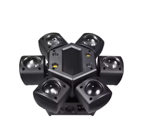 Mini projecteur LED 6 bras E27 80W, lumière de fête disco, tête mobile, effet Strobel, télécommande DMX512, DJ, scène mobile, mariage