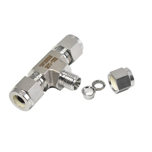 316 Stainless Steel <strong>T</strong>-Type Reducing Union Tee <strong>Compression</strong> <strong>Fitting</strong> 6mm 1/16in 2in OD Smooth ASTM Polished Forged Pipe <strong>Fittings</strong> - Product Image 2