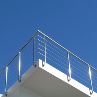 Rampe de câble moderne en acier inoxydable pour l'extérieur Tube d'escalier de balcon simple avec garde-corps en métal pour villa et hôtel