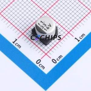 ตัวเก็บประจุอิเล็กโทรไลต์อะลูมิเนียมแบบ SMD รุ่น UWX1C330MCL1GB, ขนาด D6.3xL5.4 มม., 33uF, 20%, 16V, 49mA-120Hz - Product Image 1