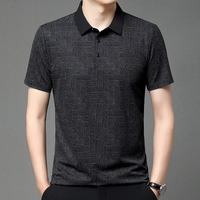T-Shirt Polo Homme Tricoté à Revers Uni, Business Décontracté, Jersey Haute Élasthanne Respirant, Manches Courtes