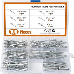 Aluminum Rivets Assortment Kit 3/16 In Diameter 100 Pieces Blind Rivets For Metal Repair And Assembly - Product Image 1