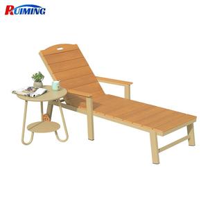 Moderne Hdpe Kunsthout Chaise Lounge Stoel Met Armleuning Voor Buiten Hotel Zwembad & Strand Gebruik - Product Image 6