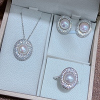 Set Perhiasan Planet Telur Goreng Berkilau Baru, Gaya Segar Elegan untuk Sehari-hari, Mutiara Air Tawar Sekitar 9mm, Perhiasan Fashion Wanita