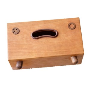Caja de pañuelos de madera maciza de nogal, soporte independiente multiusos para almacenamiento doméstico - Product Image 4