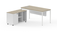 Bureau d'ordinateur en forme de L OEM avec tiroirs de rangement, bureau de direction en bois pour manager