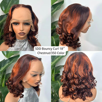 Proveedor Destacado: Peluca de Cabello Humano Virgen 100% SDD Bouncy Curl, Densidad 250%, con Frente de Encaje Transparente para Mujeres Negras