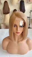Perruque Bob 5x5 HD Lace Closure avec base en soie, sans colle, en cheveux humains vierges, densité, couleur et longueur personnalisables