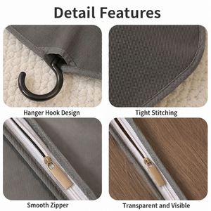 Custom Multi Purpose Wig Non Woven Hairpiece Pouch Zippered Hanging Organizer Storage <b>Bag</b> Dust Moisture Proof - Product Image 2