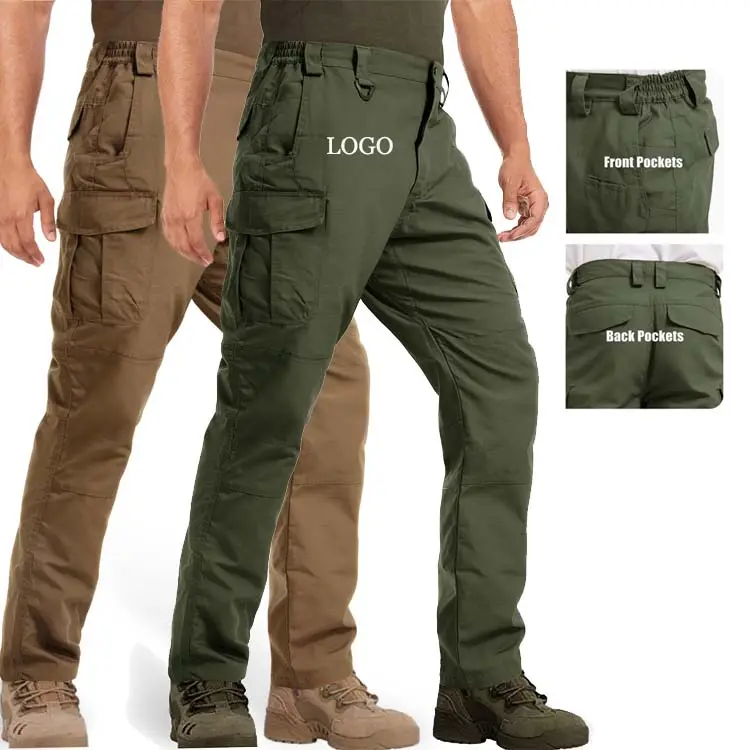 Calças cargo táticas personalizadas à prova d'água para esportes, calças para caminhada respiráveis masculinas, calças para trabalho por atacado