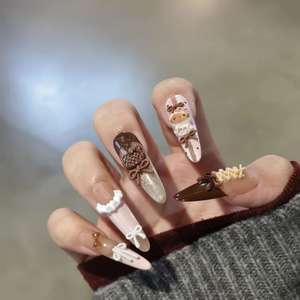 Novedad Otoño/Invierno 2026: Arte de Uñas Rígido Hecho a Mano de Color Sólido con Diseño de Dibujos Animados - Adorable Arte de Uñas Ojo de Gato - Product Image 4