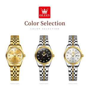 OLEVS 5526 High Quality <strong>Gold</strong> <strong>Watch</strong> Luxury <strong>Woman</strong> <strong>Watches</strong> Band Quartz <strong>Watch</strong> For <strong>Woman</strong>
