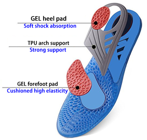Solette Ortopediche Sportive Unisex in Gel di <span class=keywords><strong>Silicone</strong></span> con Supporto per Arco Plantare, Effetto Massaggiante per Scarpe da Corsa, Marca OEM - Product Image 4