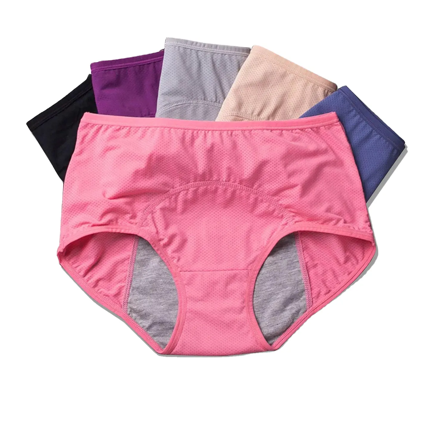 Frauen Plus Größen High Waist Period Slips Baumwolle Unterhosen Großhandel Bambus Menstruation Auslaufs ic heres Höschen